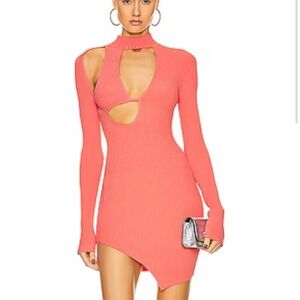 David Koma knit turtleneck, cutout dress.